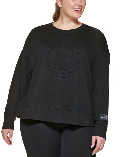 DKNY Plus Size Embossed Medallion Sweatshirt